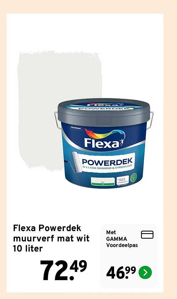 Flexa Powerdek muurverf mat wit 10 liter