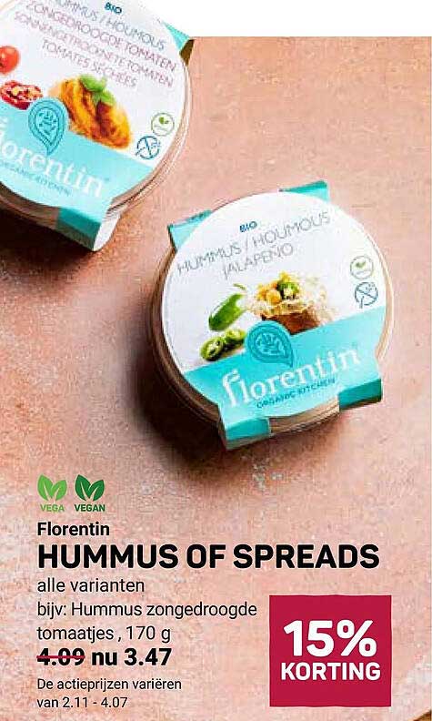 Florentin HUMMUS OF SPREADS alle varianten