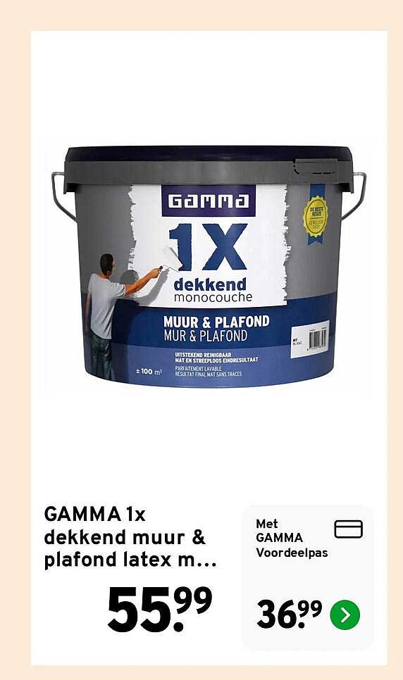 GAMMA 1x dekkend muur & plafond latex m...