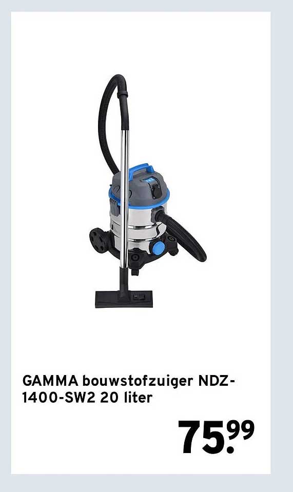 GAMMA bouwstofzuiger NDZ-1400-SW2 20 liter
