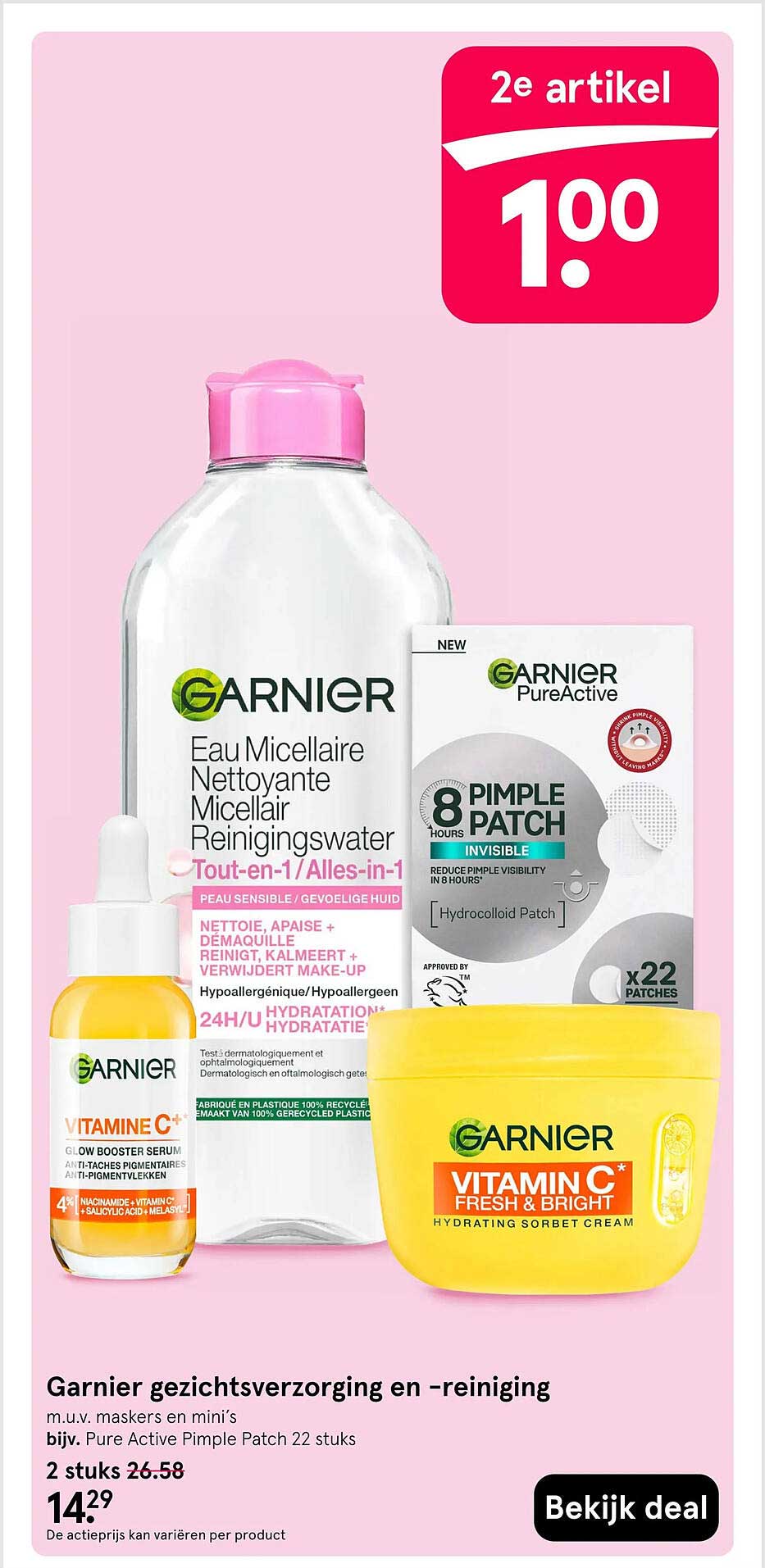 Garnier gezichtsverzorging en -reiniging 2e artikel 1.00