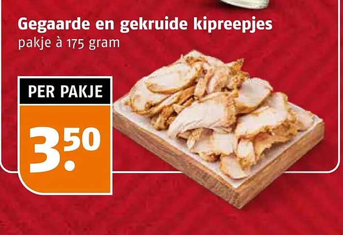 Gegaarde en gekruide kipreepjes pakje à 175 gram