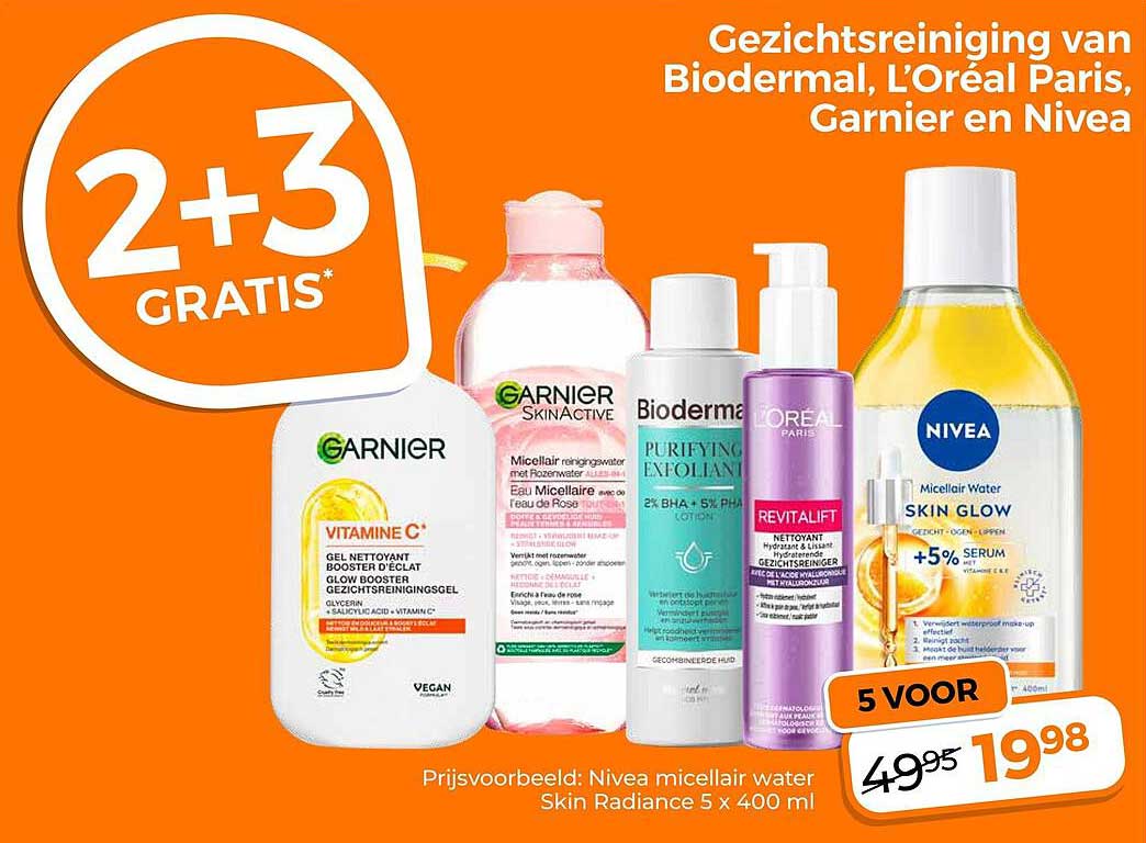 Gezichtsreiniging van Biodermal, L’Oréal Paris, Garnier en Nivea 5 voor