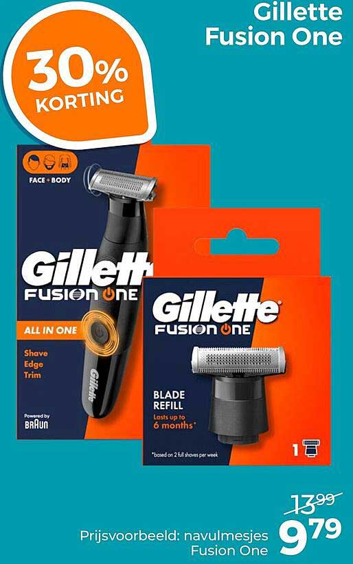 Gillette Fusion One 30% korting