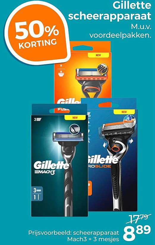 Gillette scheerapparaat M.u.v. voordeelpakken. 50% korting
