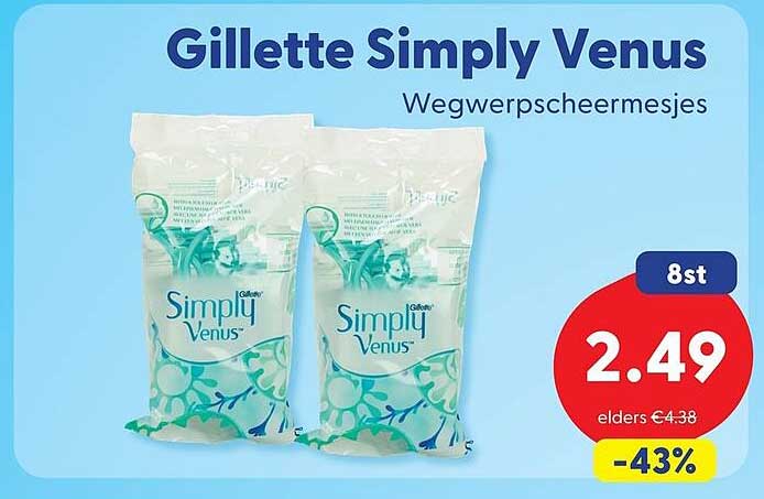 Gillette Simply Venus Wegwerpscheermesjes 8st -43%