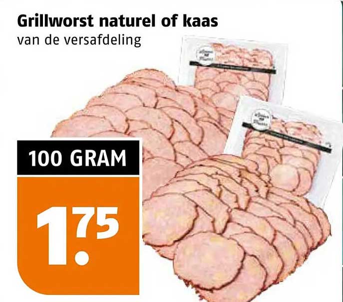 Grillworst naturel of kaas van de versafdeling