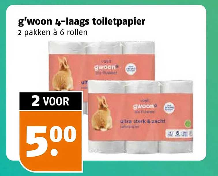 g'woon 4-laags toiletpapier