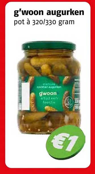 g'woon augurken pot à 320/330 gram