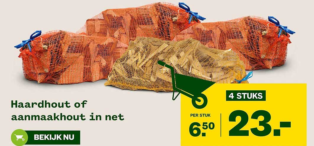 Haardhout of aanmaakhout in net