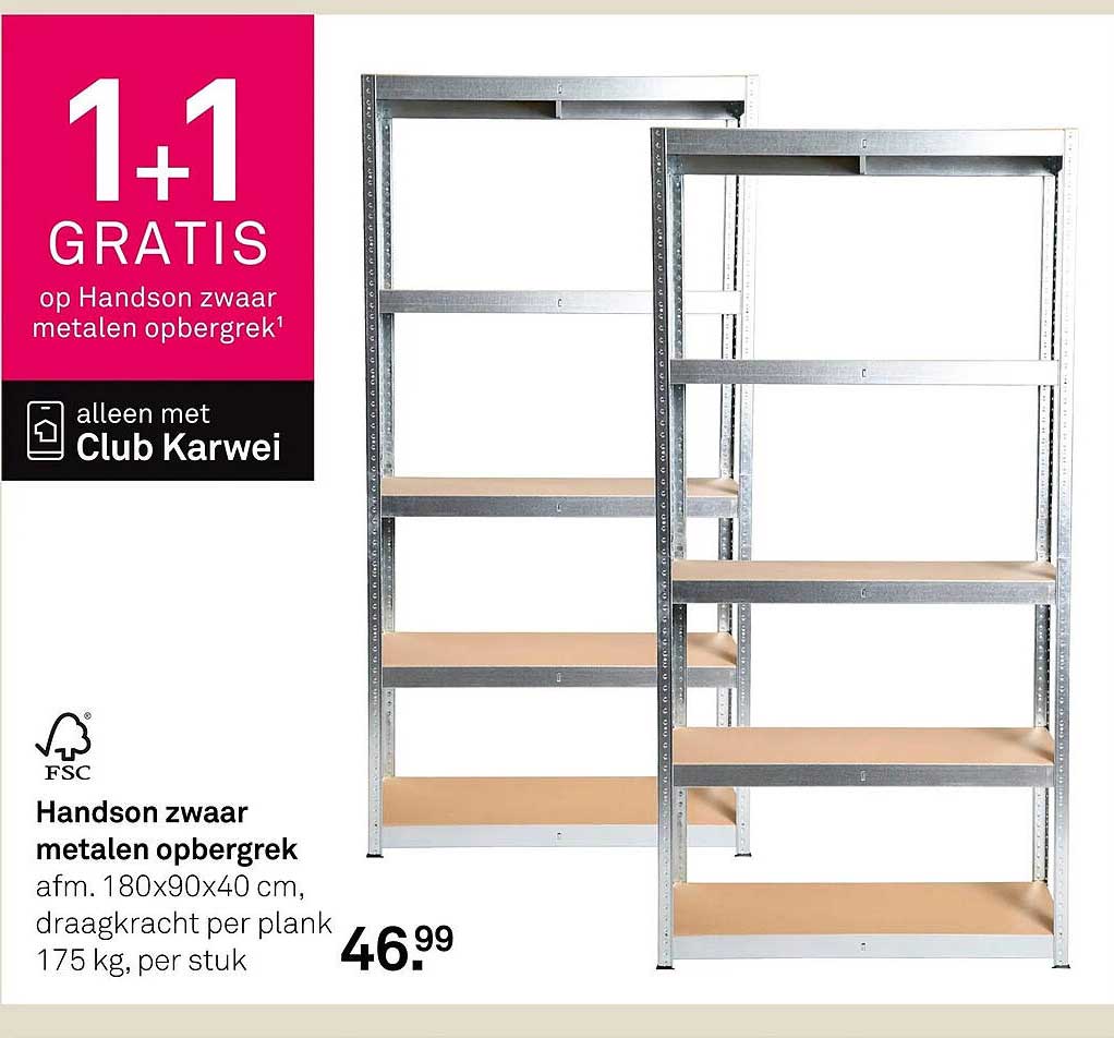 Handson zwaar metalen opbergrek 1+1 gratis