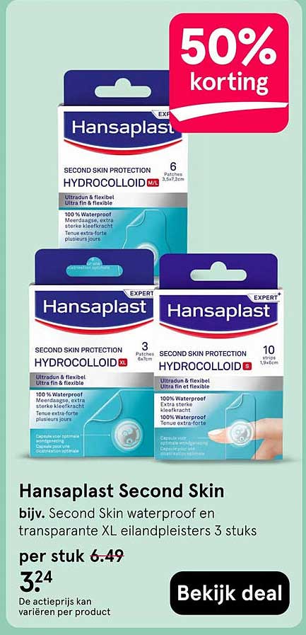 Hansaplast Second Skin 50% korting
