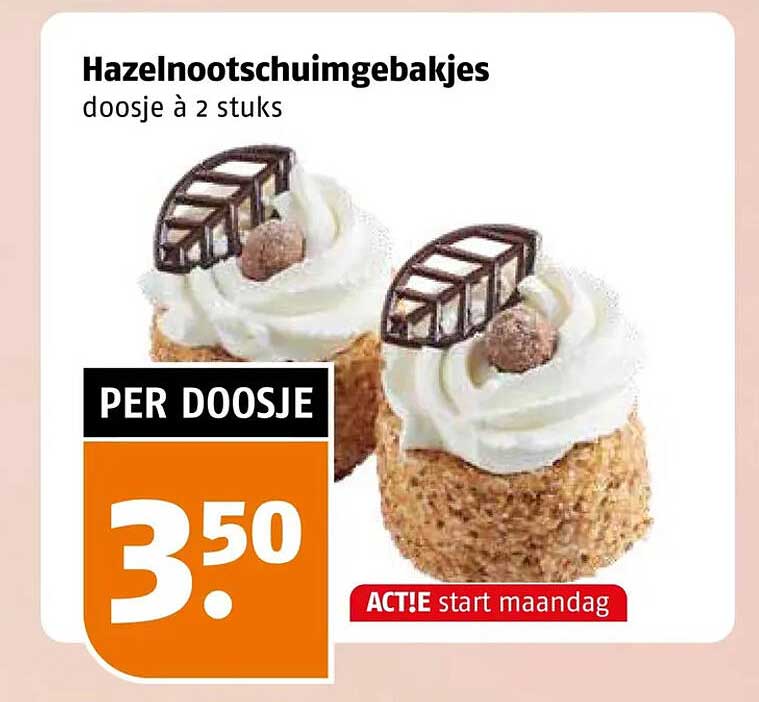 Hazelnootschuimgebakjes doosje à 2 stuks