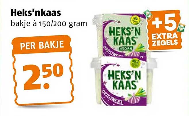 Heks'nkaas bakje à 150/200 gram +5 EXTRA ZEGELS
