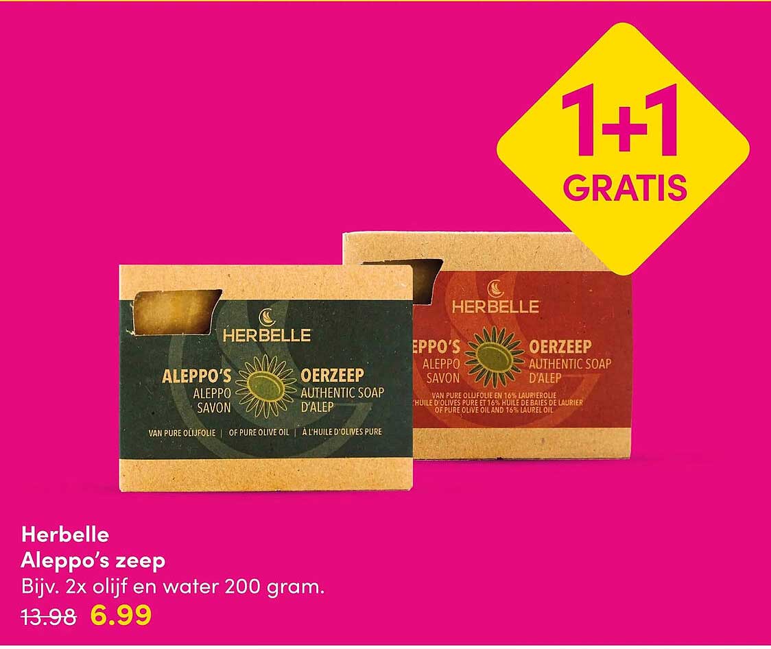 Herbelle Aleppo’s zeep 1+1 GRATIS