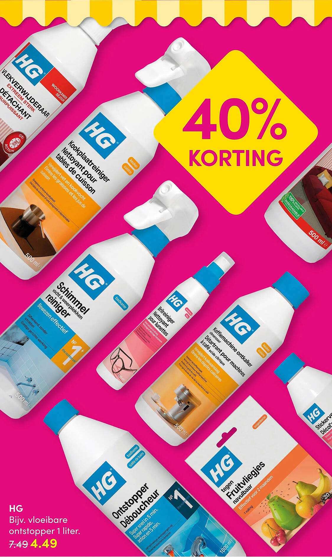 HG Bijv. vloeibare ontstopper 1 liter.