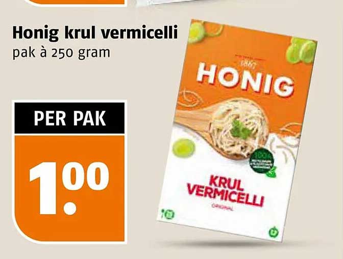 Honig krul vermicelli pak à 250 gram