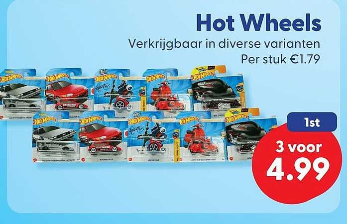 Hot Wheels Verkrijgbaar in diverse varianten Per stuk €1.79 1st 3 voor 4.99