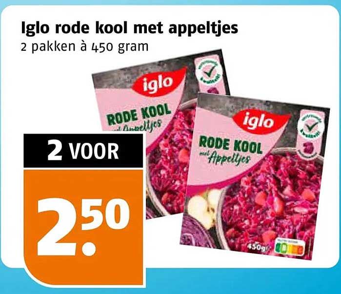 Iglo rode kool met appeltjes