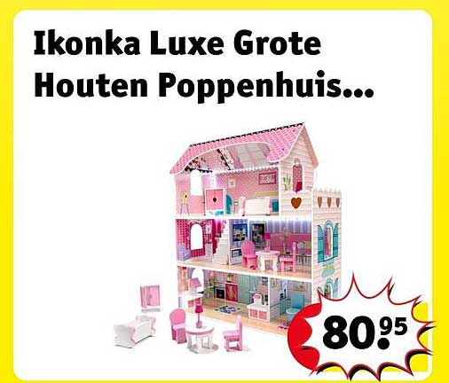 Ikonka Luxe Grote Houten Poppenhuis...