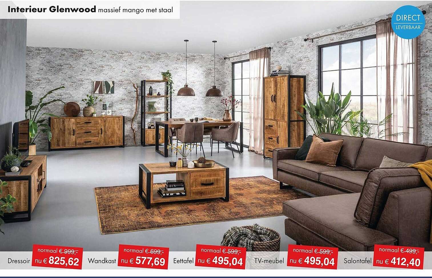 Interieur Glenwood massief mango met staal