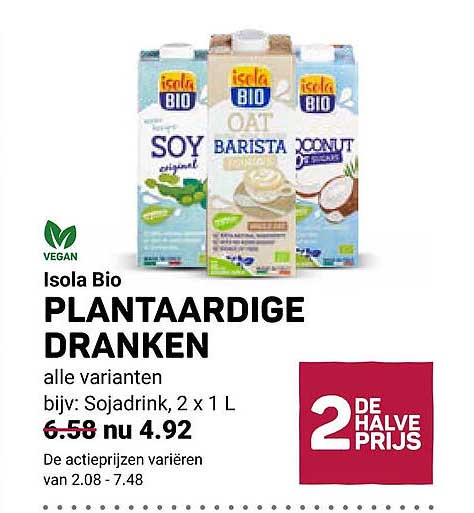 Isola Bio PLANTAARDIGE DRANKEN alle varianten bijv: Sojadrink, 2 x 1 L 2e halve prijs