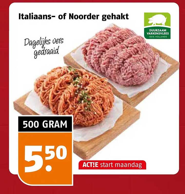 Italiaans- of Noorder gehakt