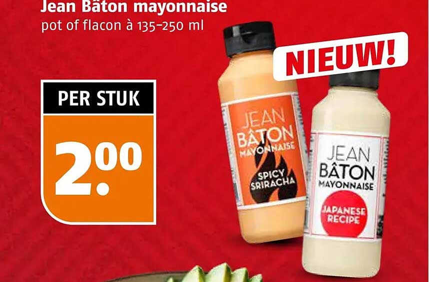 Jean Bâton mayonaise pot of flacon à 135-250 ml