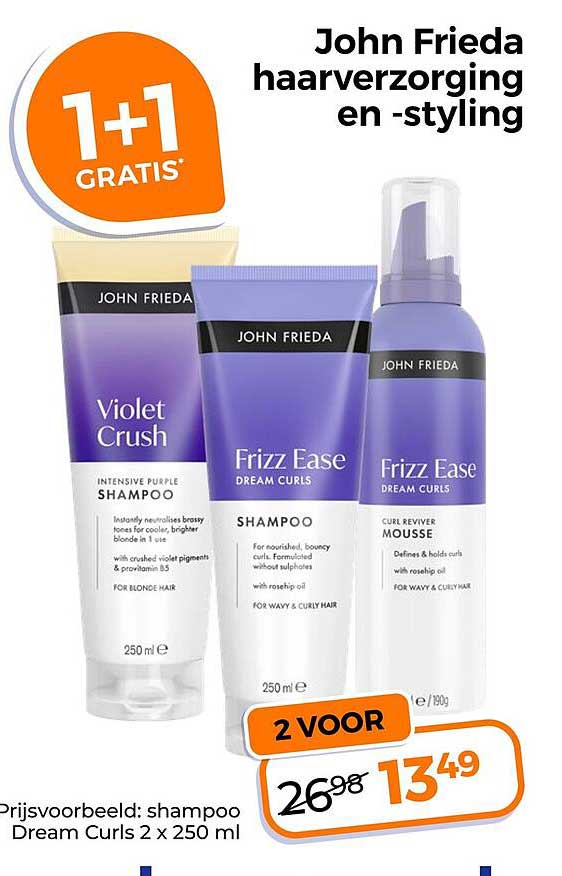 John Frieda haarverzorging en -styling 1+1 gratis