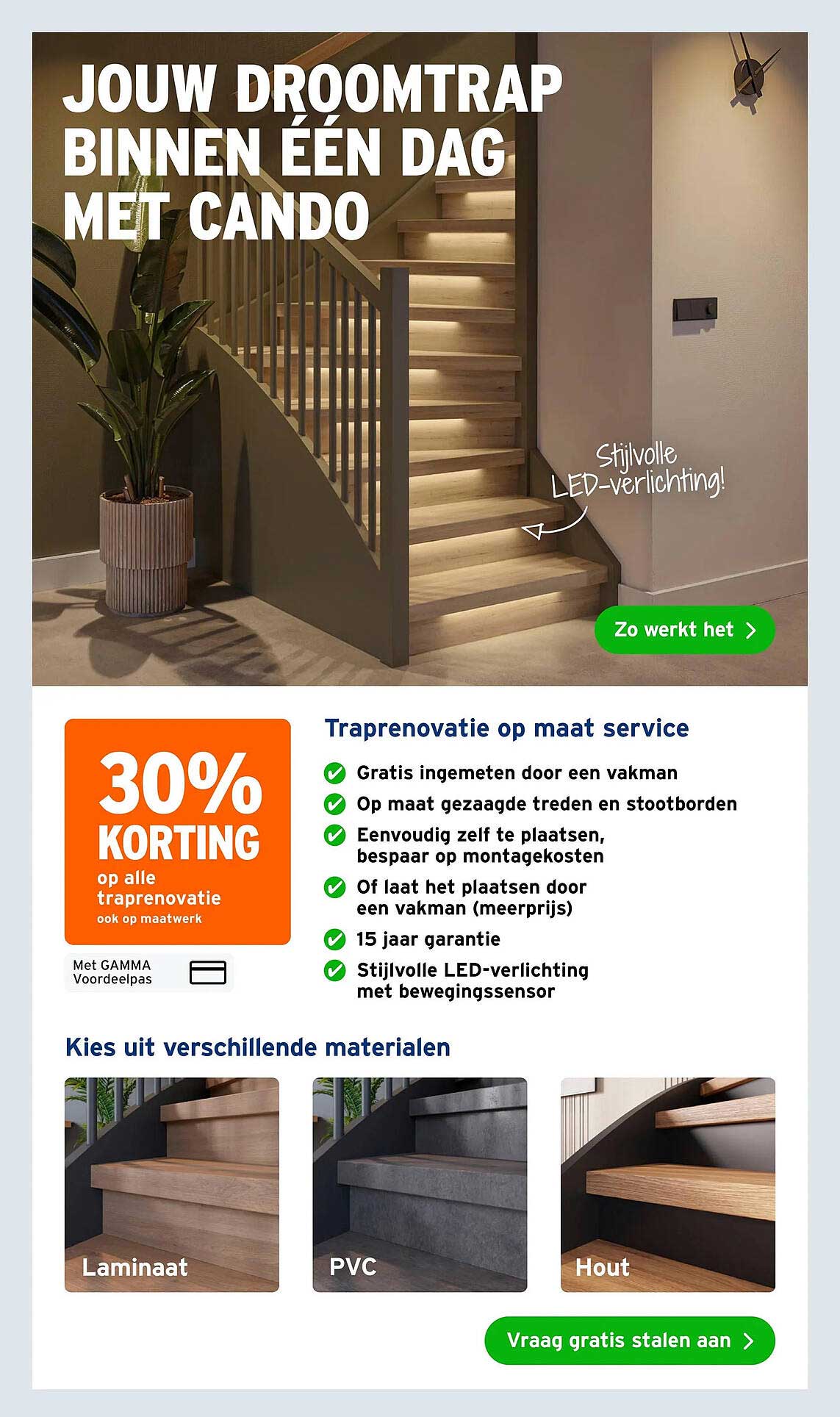 JOUW DROOMTRAP BINNEN ÉÉN DAG MET CANDO 30% KORTING