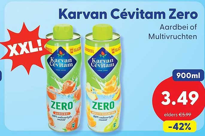 Karvan Cévitam Zero Aardbei of Multivruchten