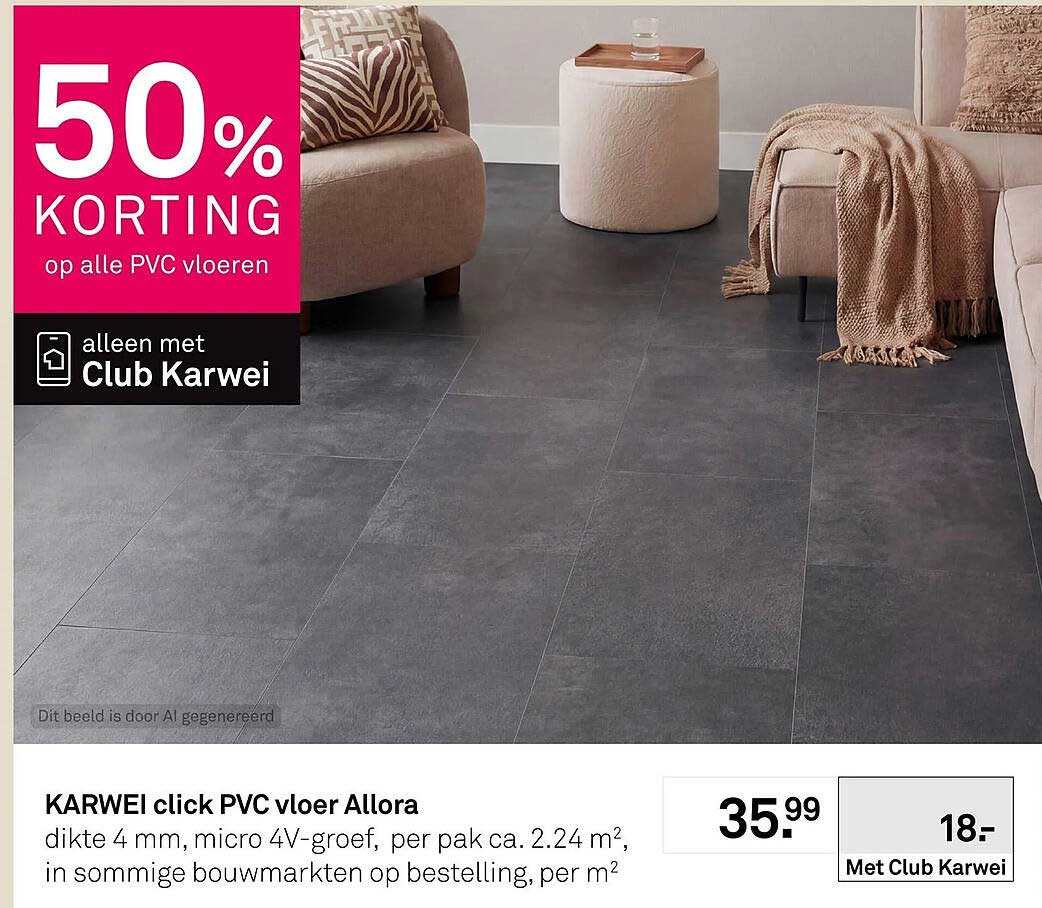 KARWEI click PVC vloer Allora 50% KORTING