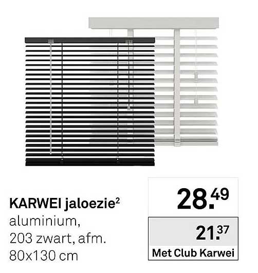 KARWEI jaloezie² aluminium, 203 zwart, afm. 80x130 cm