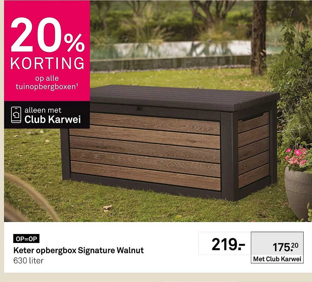 Keter opbergbox Signature Walnut 630 liter