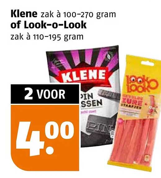 Klene zak à 100-270 gram of Look-o-Look zak à 110-195 gram 2 voor