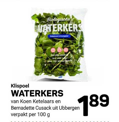 Klispoel WATERKERS van Koen Ketelaars en Bernadette Cusack uit Ubbergen verpakt per 100 g