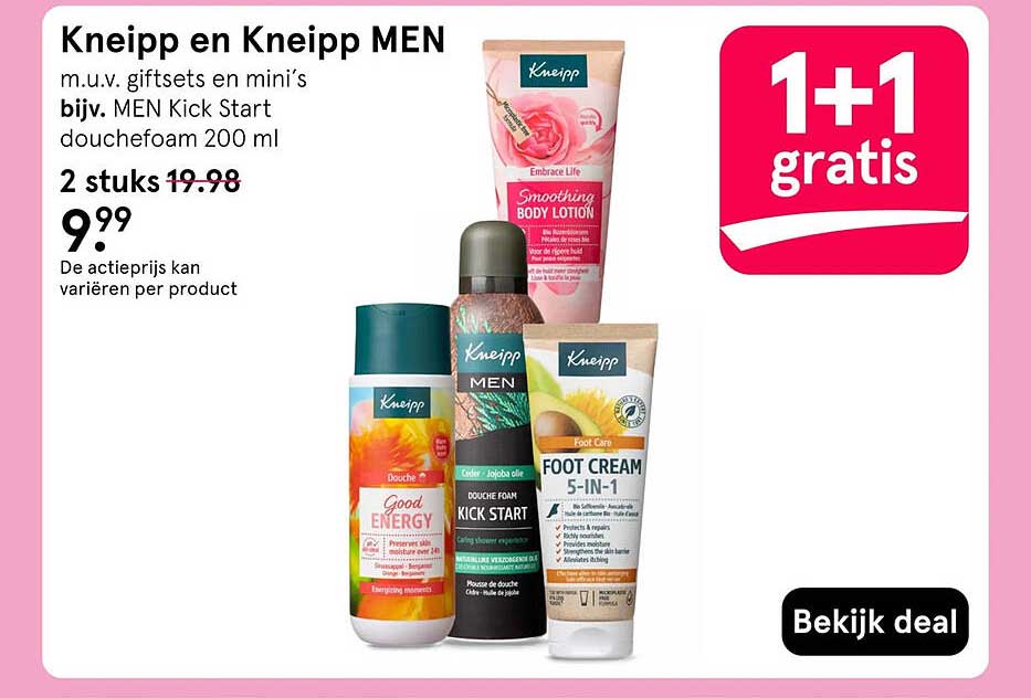Kneipp en Kneipp MEN 1+1 gratis