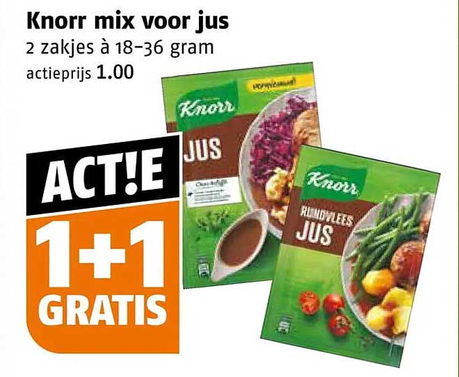 Knorr mix voor jus 2 zakjes à 18–36 gram 1+1 gratis