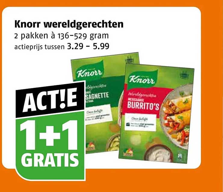 Knorr wereldgerechten 1+1 gratis
