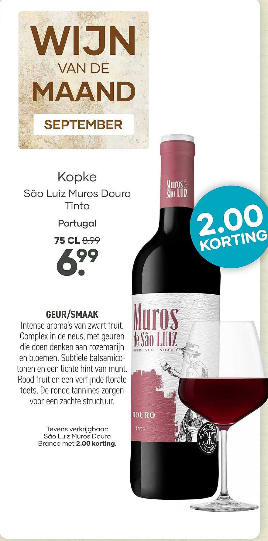 Kopke São Luiz Muros Douro Tinto Portugal 75 CL 2.00 KORTING