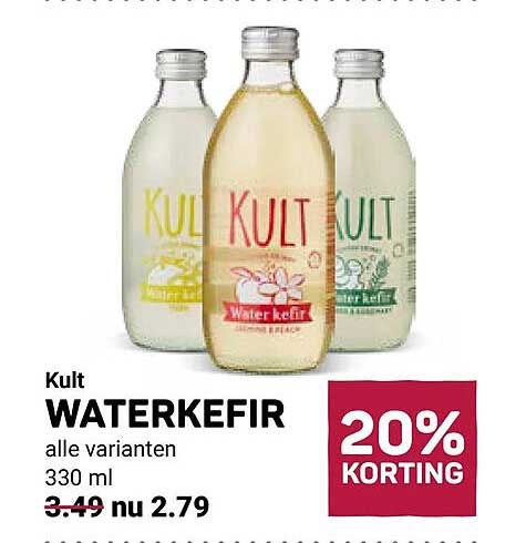 Kult WATERKEFIR alle varianten 330 ml 20% KORTING