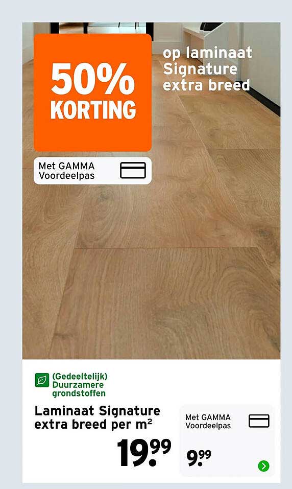 Laminaat Signature extra breed per m² 50% KORTING met GAMMA Voordeelpas