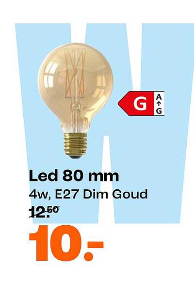 Led 80 mm 4w, E27 Dim Goud