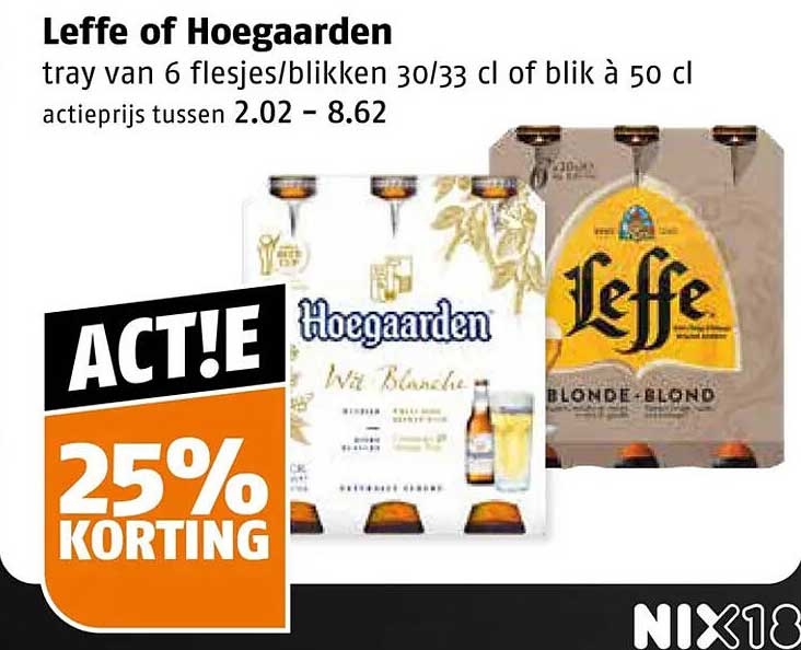 Leffe of Hoegaarden 25% KORTING