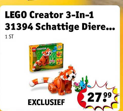 LEGO Creator 3-In-1 31394 Schattige Dieren... EXCLUSIEF