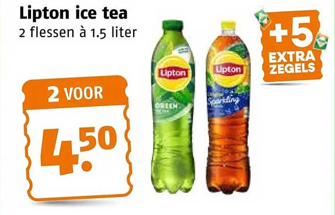 Lipton ice tea 2 flessen à 1.5 liter 2 voor