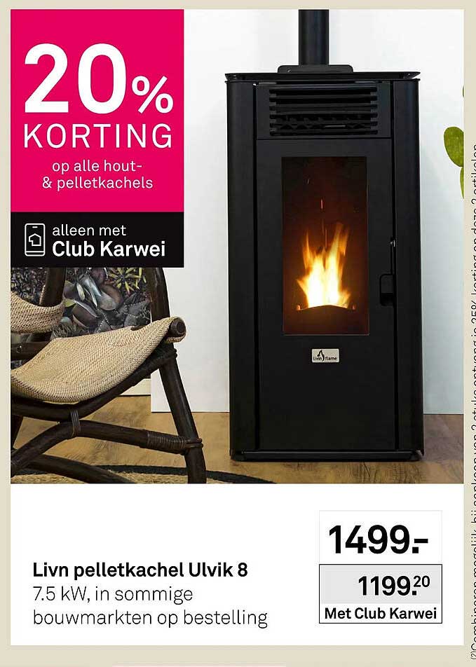 Livn pelletkachel Ulvik 8 20% KORTING