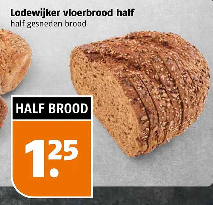 Lodewijker vloerbrood half half gesneden brood