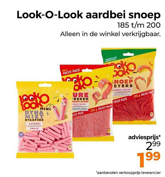 Look-O-Look aardbei snoep