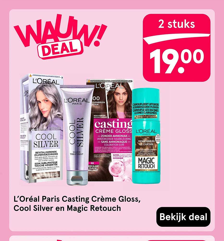 L’Oréal Paris Casting Crème Gloss, Cool Silver en Magic Retouch